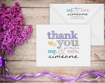 Bridal Shower Thank You Cards – Thank you from the future Mr. & Mrs (DIGITAL FILE)