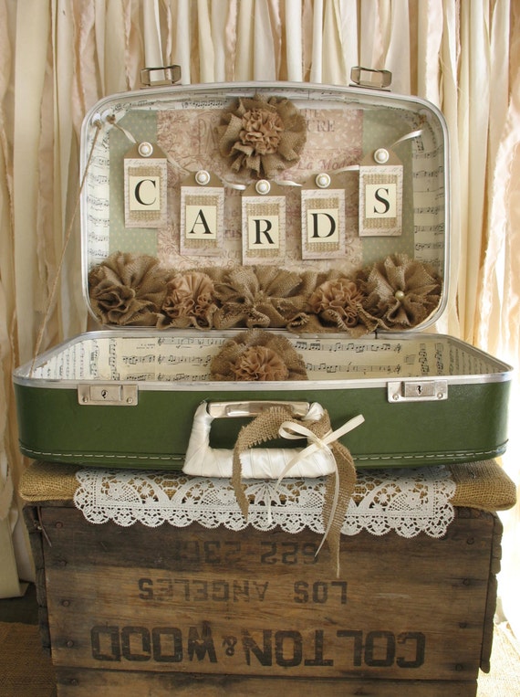 Vintage Suitcase Wedding Card Holder 4