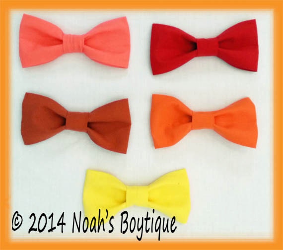 Yellow Bow Tie - Burnt Orange Bow Tie - Coral Bow Tie - Orange Bow Tie - Red Bow Tie - Baby Bow Ties - Snap Bow Ties - Bowties - Infant by NoahsBoytiques