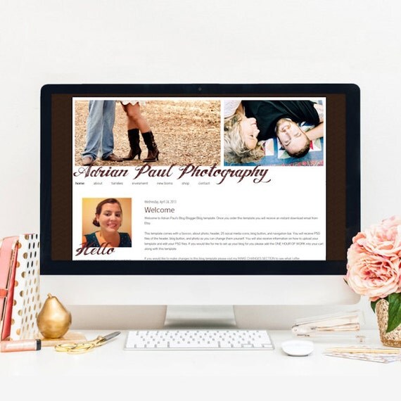 Adrian Paul Blogger Blog Template Il_570xn