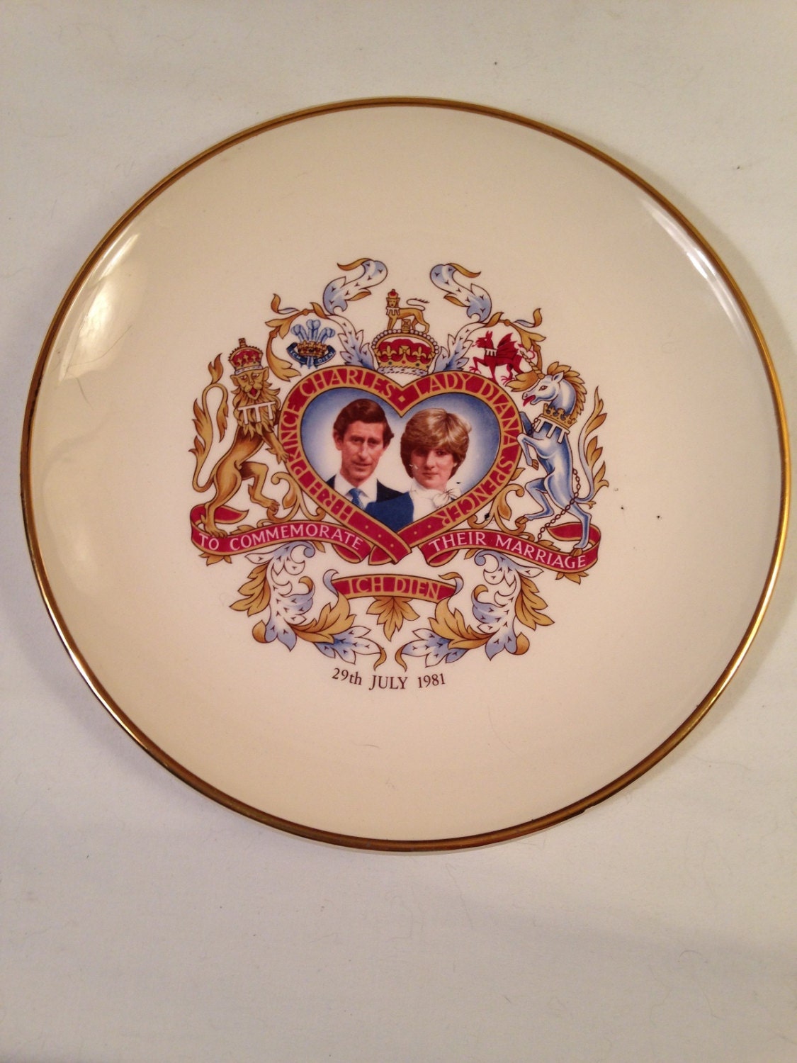 Vintage 1980s Charles & Diana Wedding Commemorative Plate
