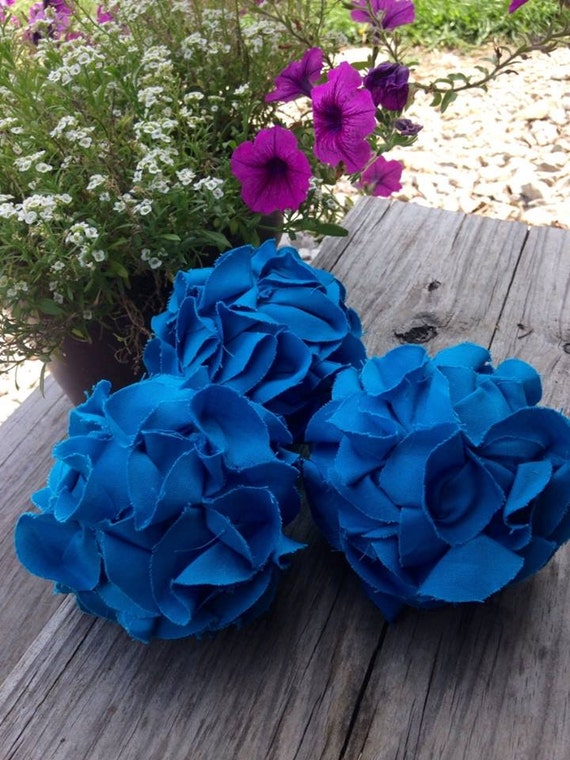 Flower Decorative Balls Blue Aqua 4 inch Deco by QuaintBeginnings