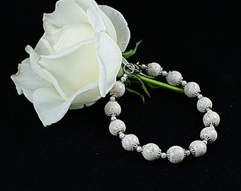 Wedding Keepsake Flowers Bracelet, Memory Beads, Memorable Moment Dried ...