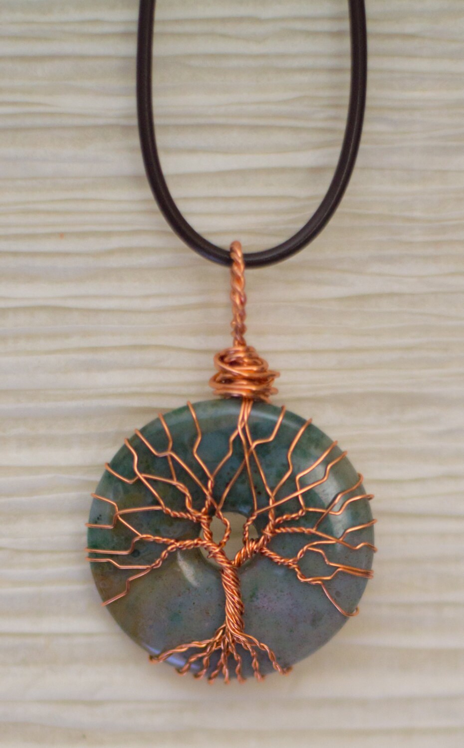 Tree of Life copper wire wrapped natural Fancy Jasper pendant