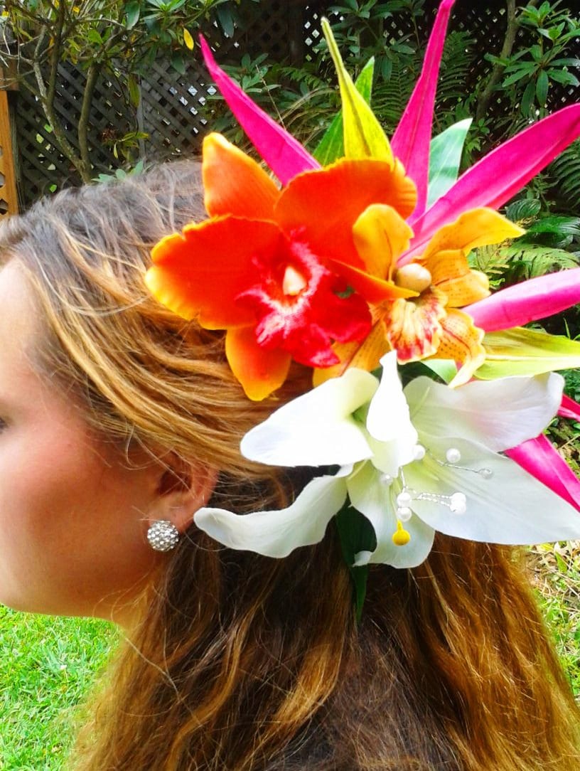 Wedding Headpiece Tropical Hair Flowers Bridal By Malamapua