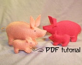 Pig, piggy, felt pig, felt piggy, pig pattern, felt pig pattern, felt pig PDF, felt pig making pattern, felt animal, felt animal tutorial