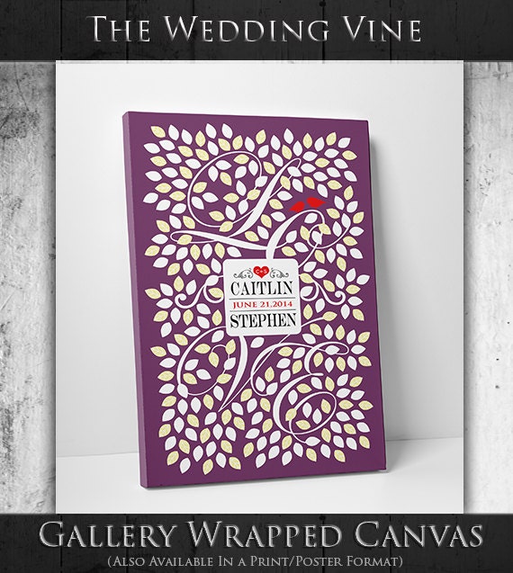Wedding Guest Book Alternative - The Wedding Vine - 100-300 guest sign in - vineyard and winery weddings - 24x36 Inches by WeddingTreePrints