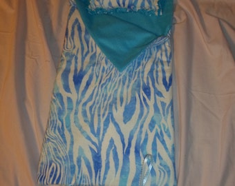 Blue Zebra Sleeping Bag Lined in Fleece for your 18 inch, American Girl ...