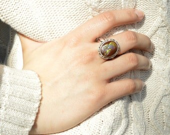 Braided Fire Agate Ring // Agate Jewelry // Fire Agate Jewelry // Sterling Silver // Village Silversmith