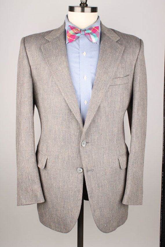Grey Flecked Mens Tweed Jacket Stafford Vintage Wool Blend