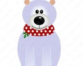 Items similar to Christmas Polar Bear Clip Art, Oso Polar de Navidad ...