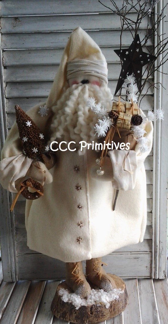 primitive santa pattern patterns crafts craft ornaments holiday country printable