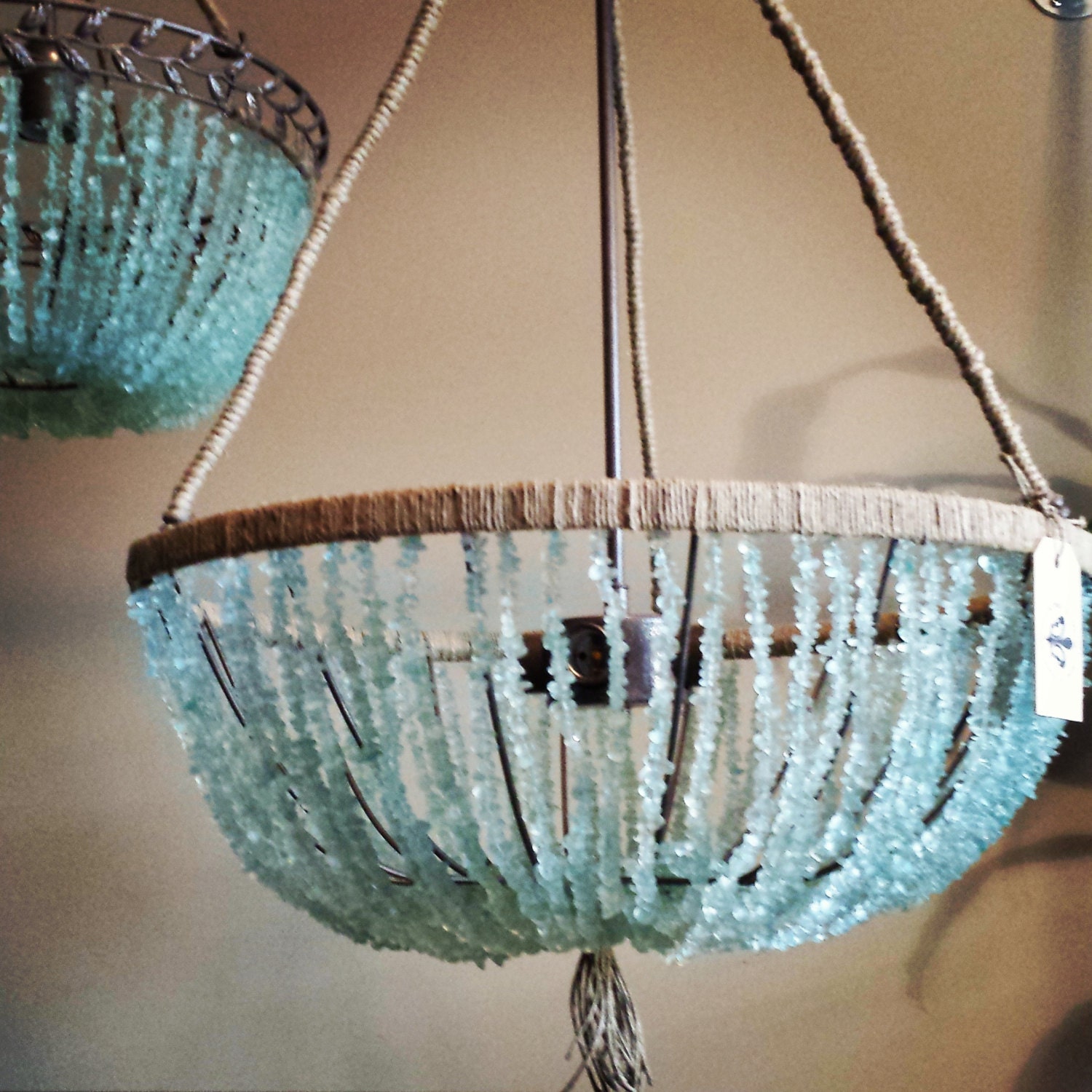 20 Open Sea Glass Chandelier by AuCourantInteriors on Etsy