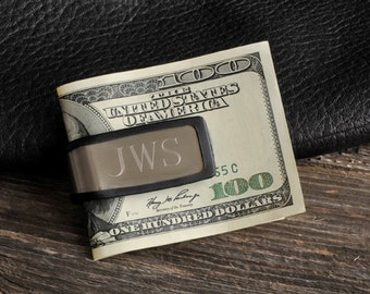 Personalized Money Clip - Personalized Rubber Grip Money Clip - Engraved money clip - Gifts for Him - Groomsmen Gifts - (830)