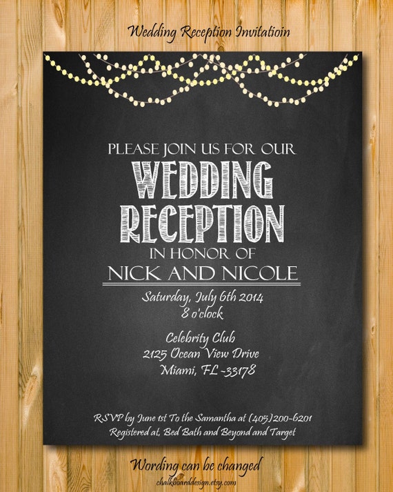 Wedding Reception Invitation Text 3