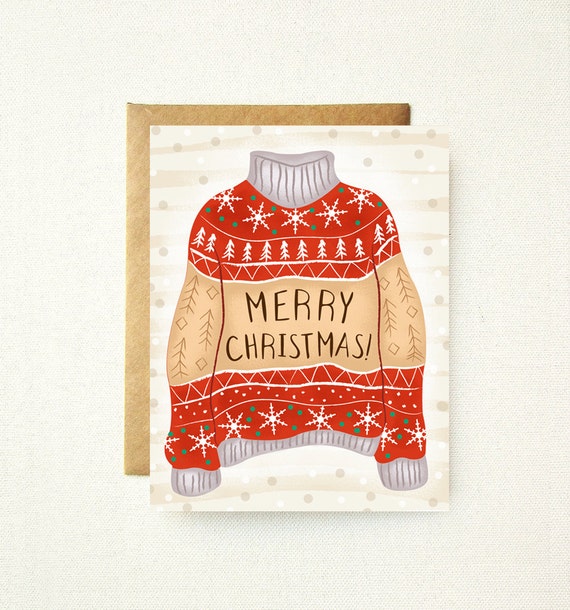 Items similar to Ugly Sweater Christmas Card on Etsy