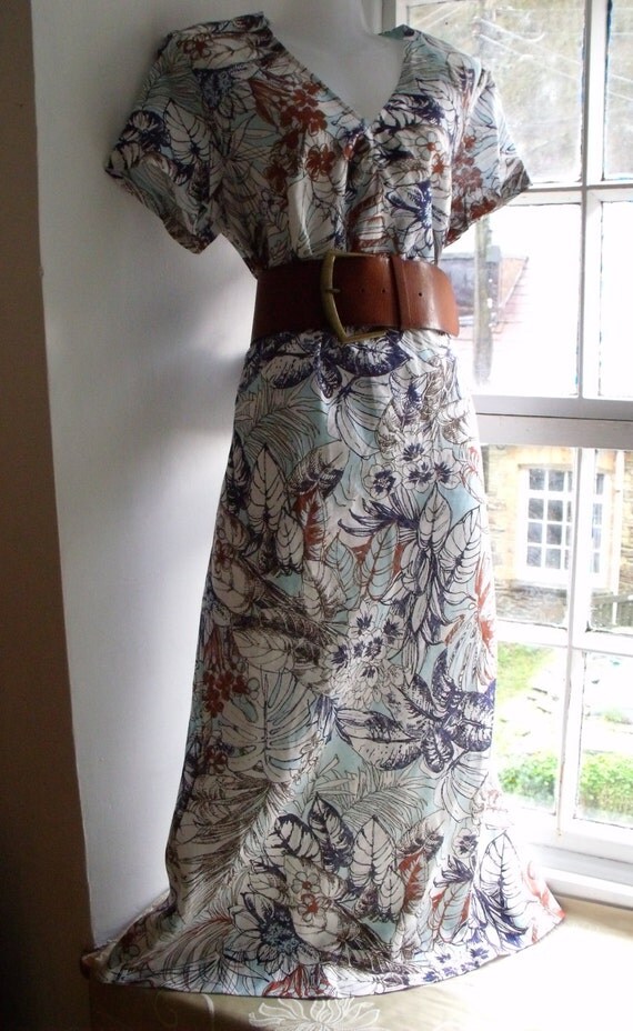 Vintage Penny Plain linen dress UK 14 US 10 Eur 42