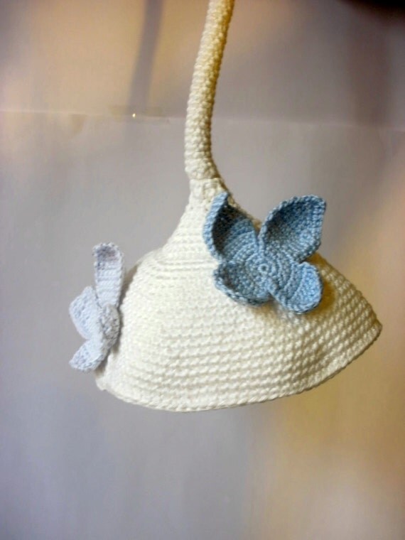 Butterfly lampshade - Nursery lighting - Nursery furniture - Nursery pendant lamp - Butterfly nursery - Nursery lamp - Crochet butterfly by Crochetonatree