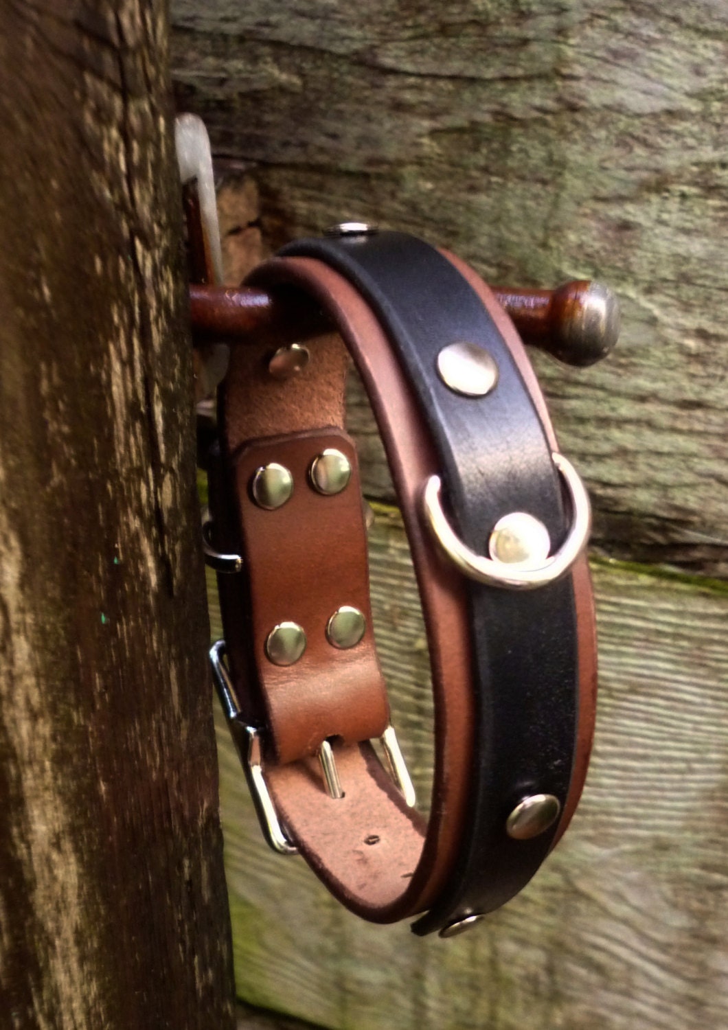Two Toned Leather Collar Leather Dog Collar with Two Tones