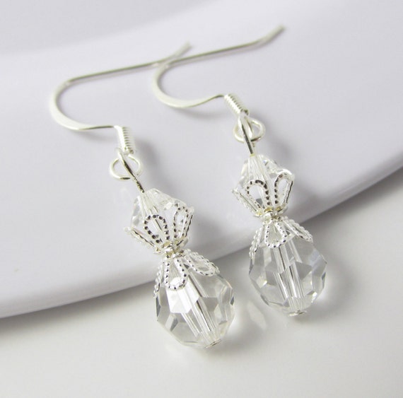 Clear Earrings Clear Jewelry Crystal Earrings by BeadBrilliant