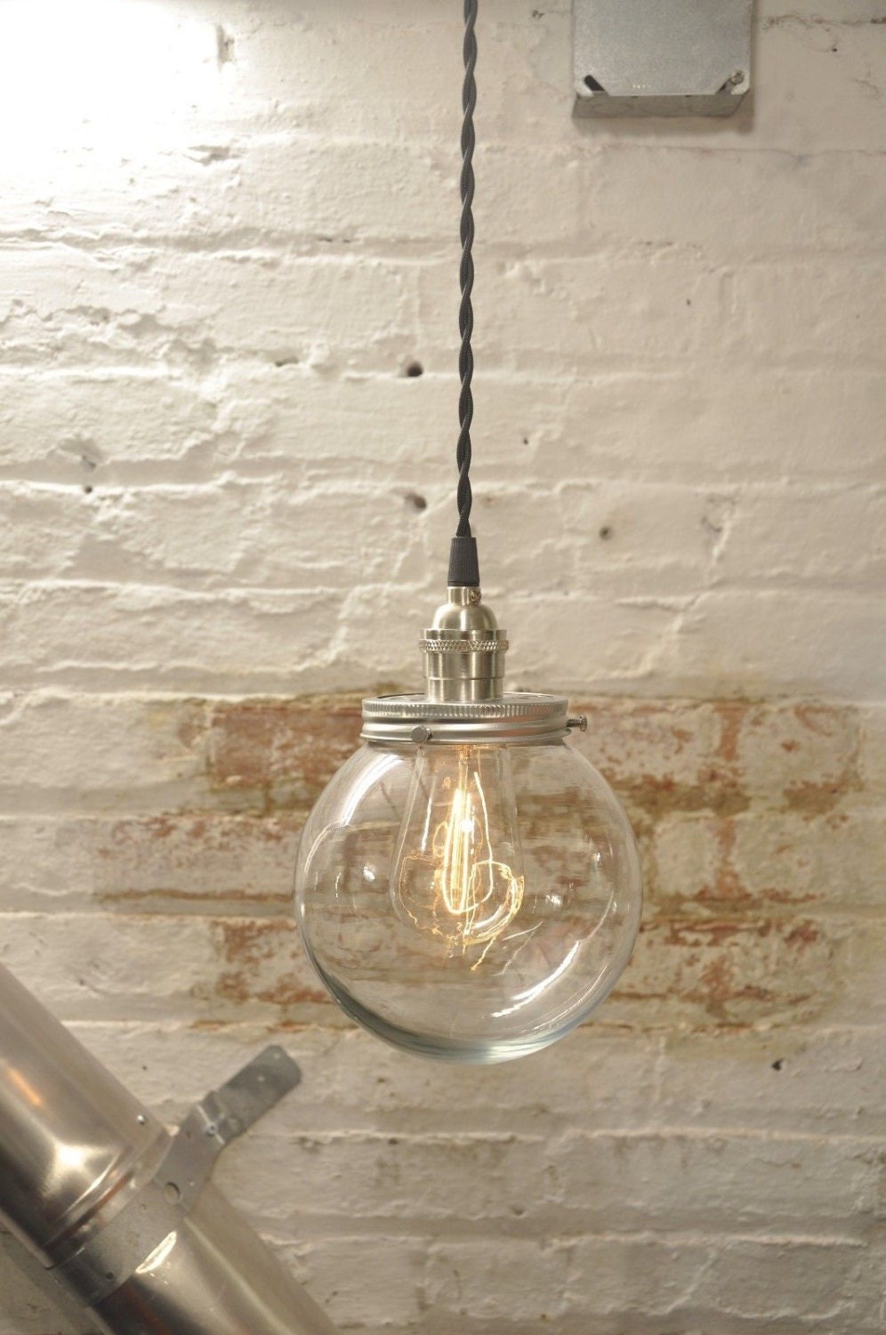 pendant parts fixture light Glass Fixture Globe Pendant by Twisted Wire wiresNjars Light