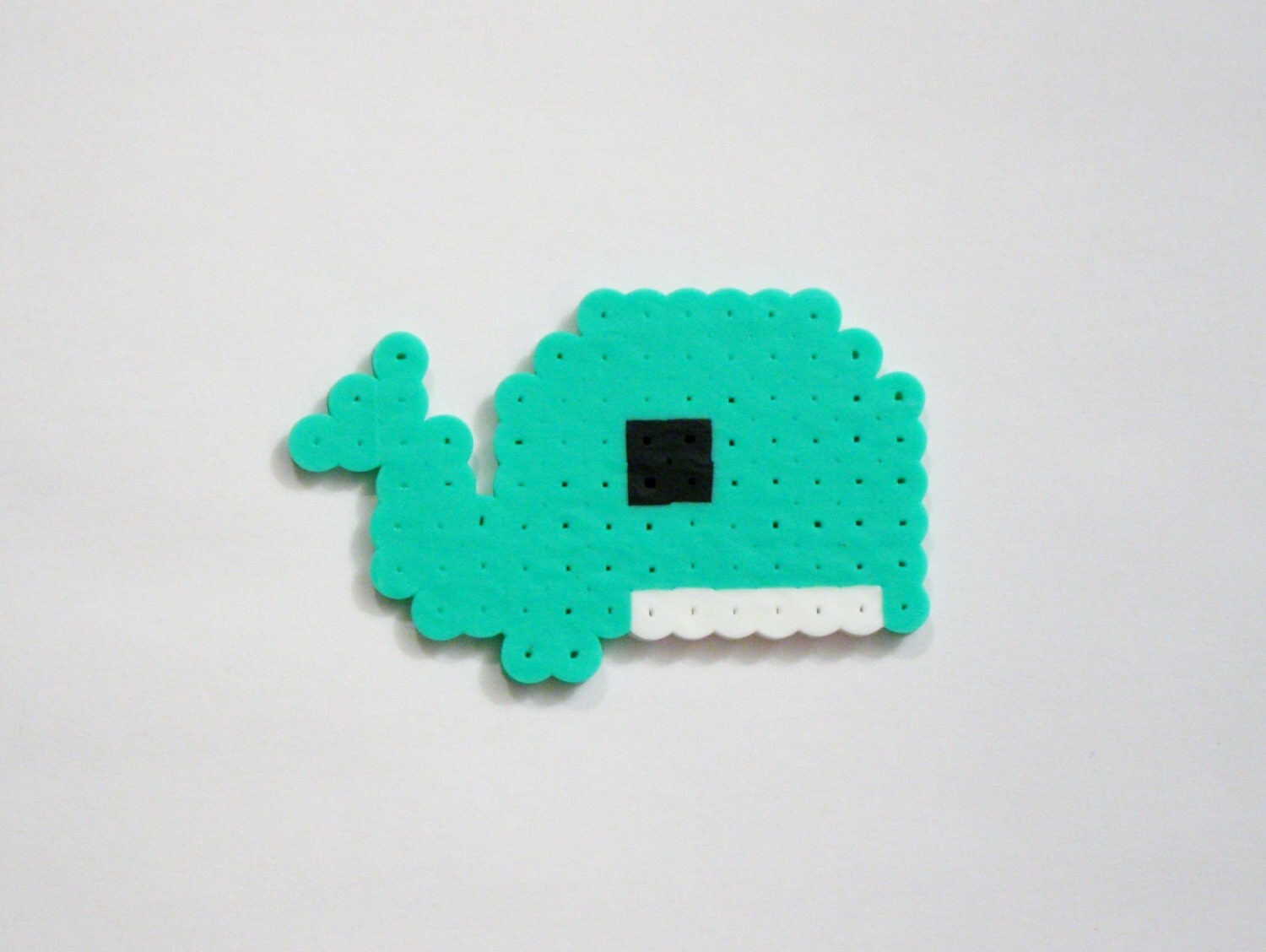 Baby WHALE // Teal Blue Seafoam Green Cute Kawaii Perler Beads