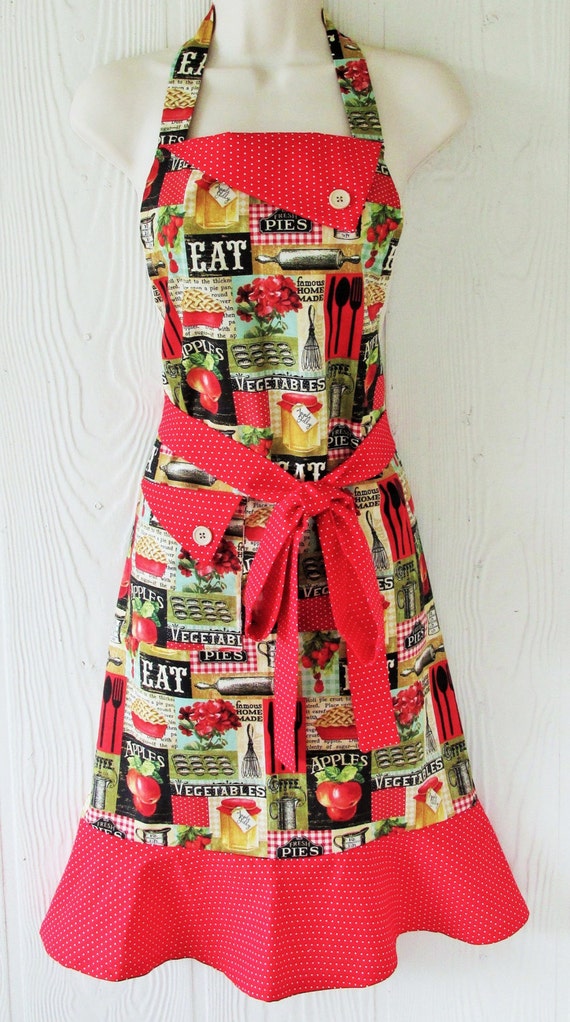 Farmhouse Kitchen Apron , Country Kitchen Inspired Apron , Retro Apron ...