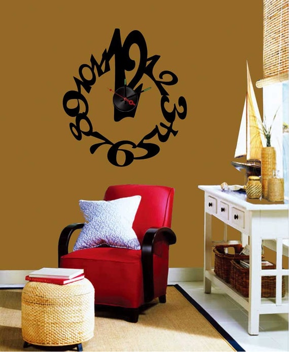 Clock wall decal Clock Modern clock Wall decal clock