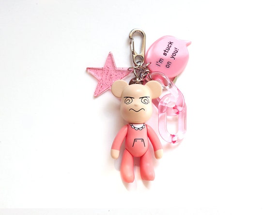 pink teddy bear keychain