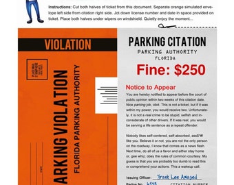 fake parking ticket – Etsy