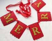 Merry Banner - Embossed Large Dots - READY TO SHIP - Christmas Decoration Christmas Banner Holiday Home Decor Merry Garland Merry Garland Il_170x135