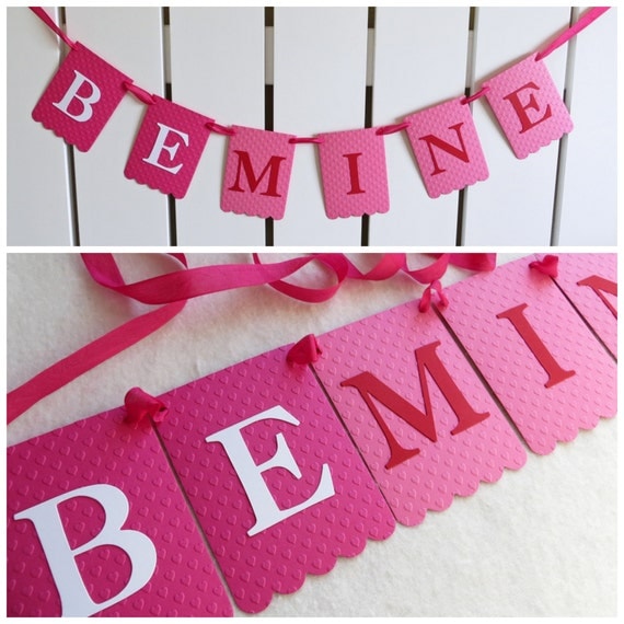 Be Mine Banner - Embossed Hearts - READY TO SHIP - Valentine's Day Decoration Valentine Home Decor Valentine Garland Il_570xn