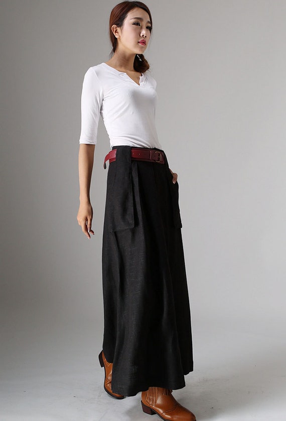 Black Linen Skirt 81