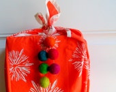 Bright Color Drop ornaments - gift wrap packagin -  Five bright felt ball ornaments - fun gift tags - rainbow ornaments - rainbow party tags