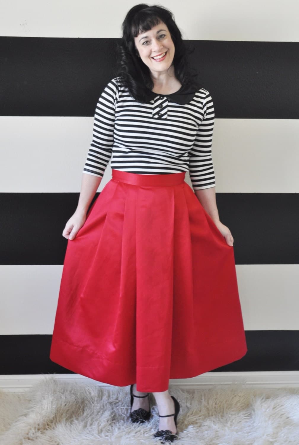Red Midi Skirt Mini skirt or Maxi Ball skirt with by SandeeRoyalty
