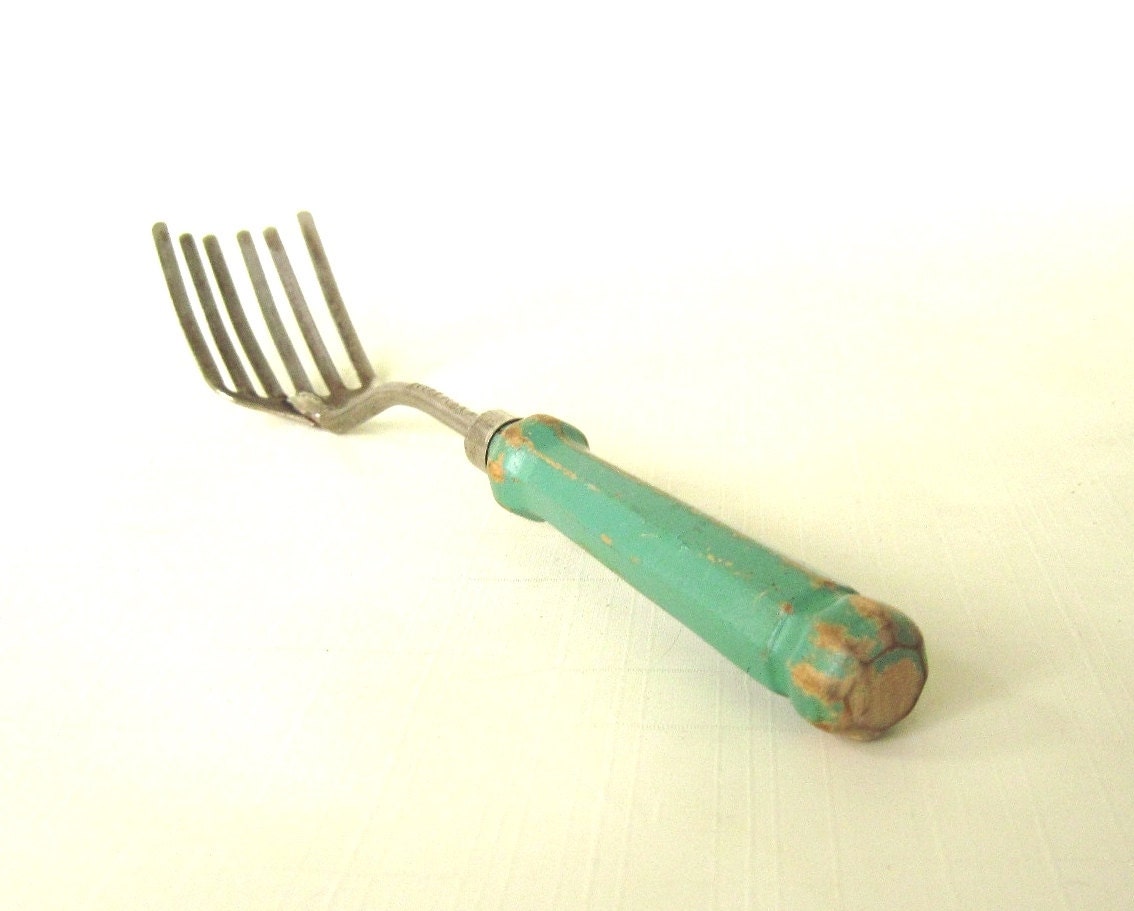 Foley Fork Pastry Blender Jade Green Kitchen Utensil Wood