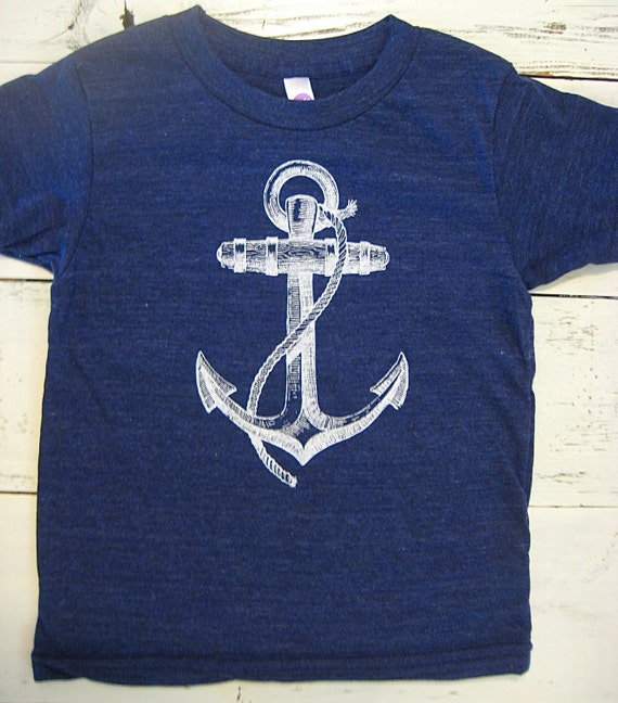 Anchors away Nautical toddler shirt. Cute anchor kids shirt.