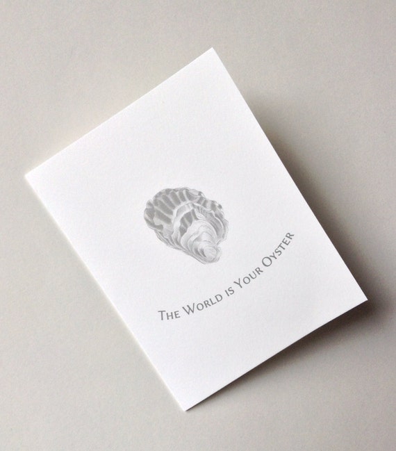 items similar to the world is your oyster greeting card