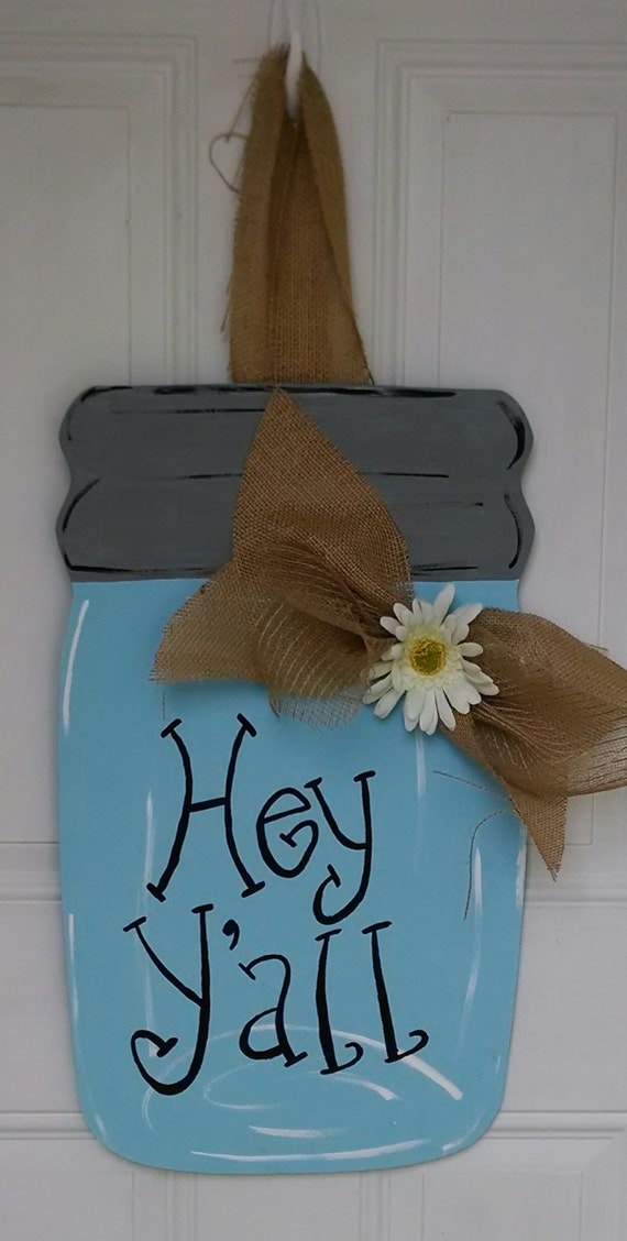 Items similar to Mason Jar door hanger on Etsy