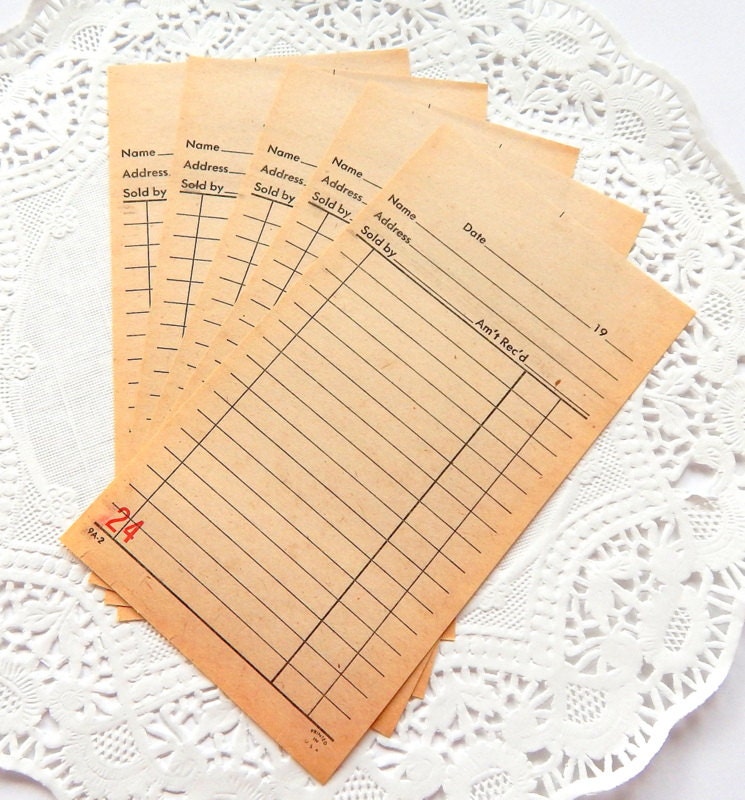 Vintage Receipts. Old Receipts. Receipt Book. by ThePaperBasket