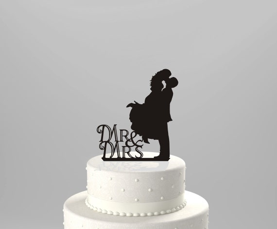 Download Wedding Cake Topper Silhouette Couple Mr & Mrs Acrylic Cake