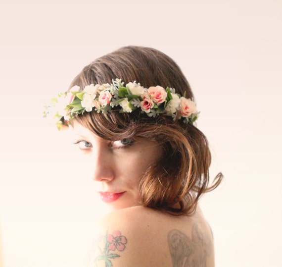 wedding flower headpiece  crown Floral hair kl crown, Whimsical  Bridal  wreath, flower