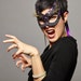 SALE - Glam-Rock Spiked Catwoman Masquerade Mask in Black, Purple, and Gold