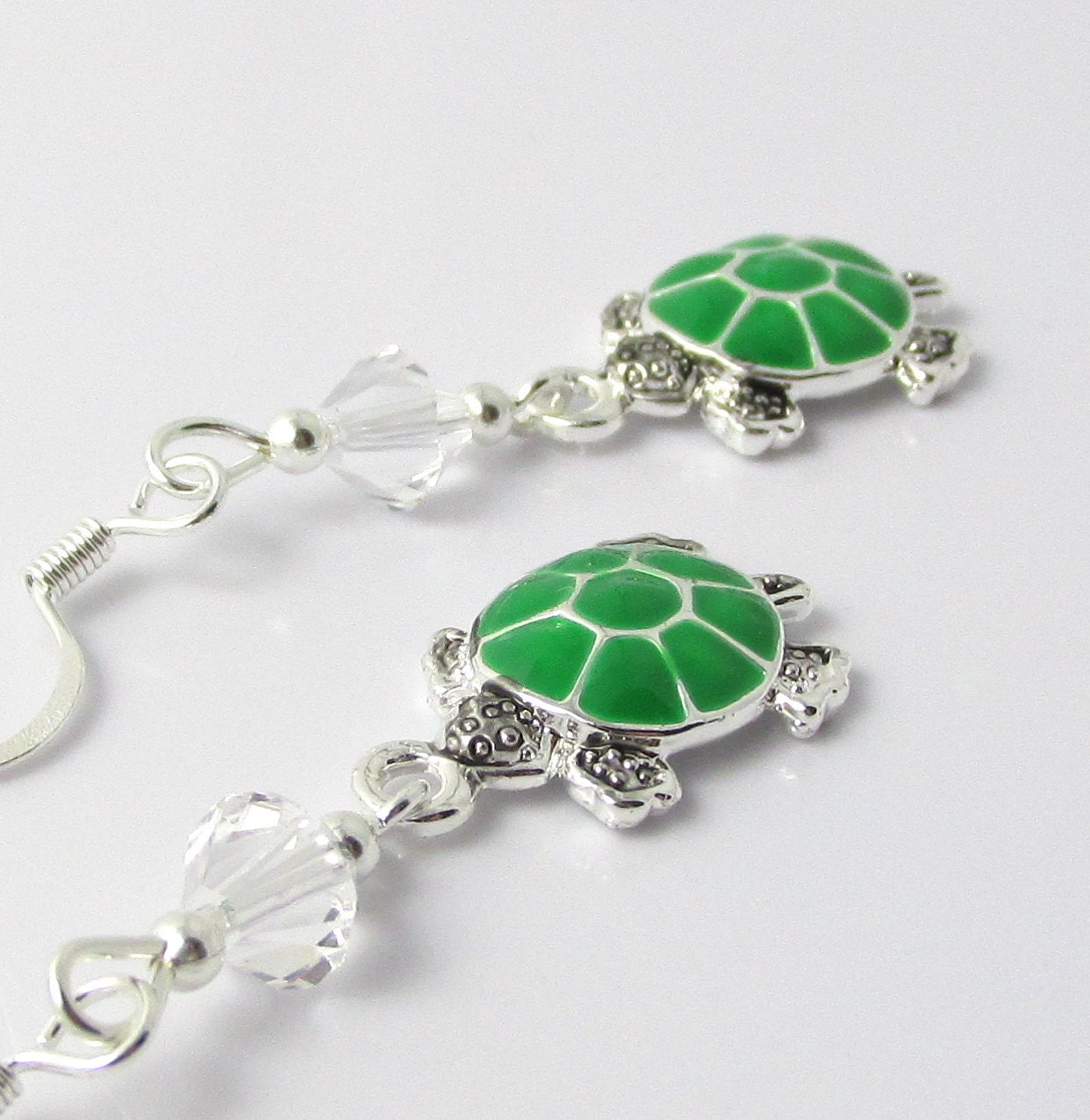 Turtle Earrings Turtle Jewelry Tortoise Earrings by BeadBrilliant