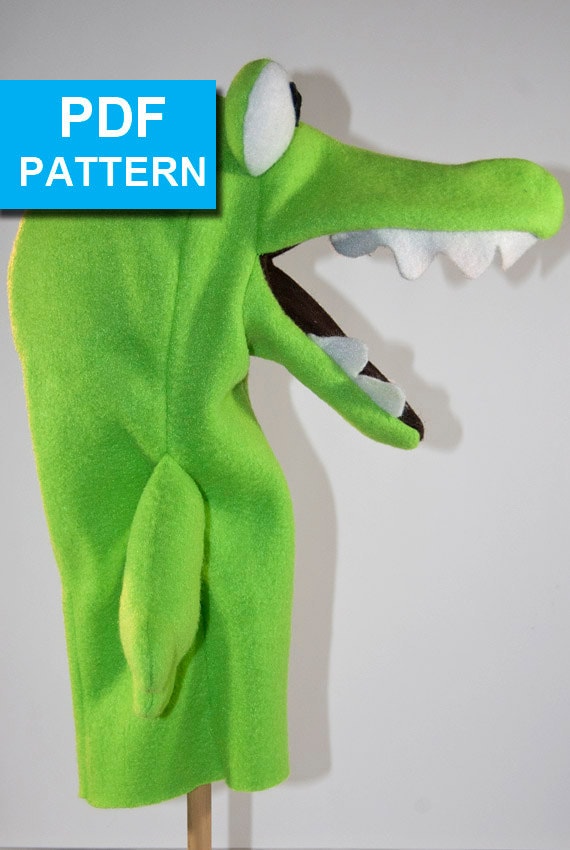 Alligator Hand Puppet Pattern with Movable Mouth