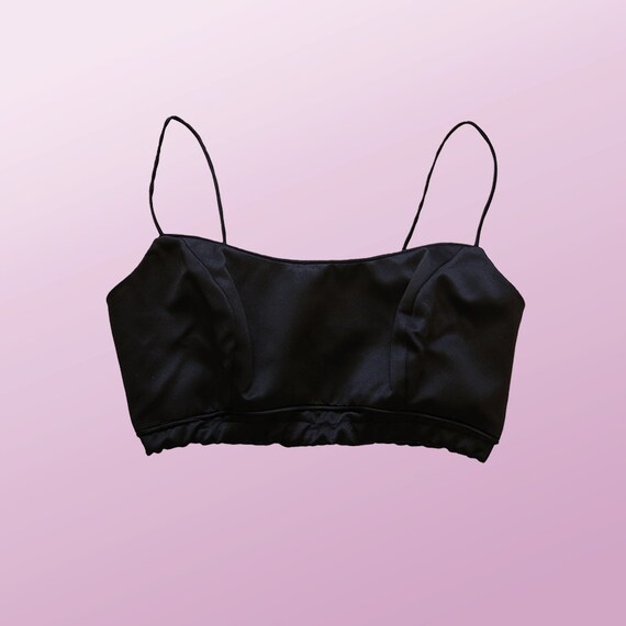 black elastic crop top