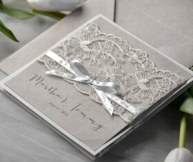Special Price Eco  Lace  Wedding Invitation, Pocket Fold  Invitations , Vintage Wedding invitation, Rustic Wedding Invitation,