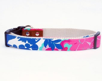 Eco-Friendly Dog Collar. Lilly Pulitzer Secret Garden. Adjustable Sizing.