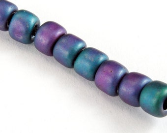 3/0 Matte Metallic Blue Iris Seed Bead (20 Grams) #JQE003