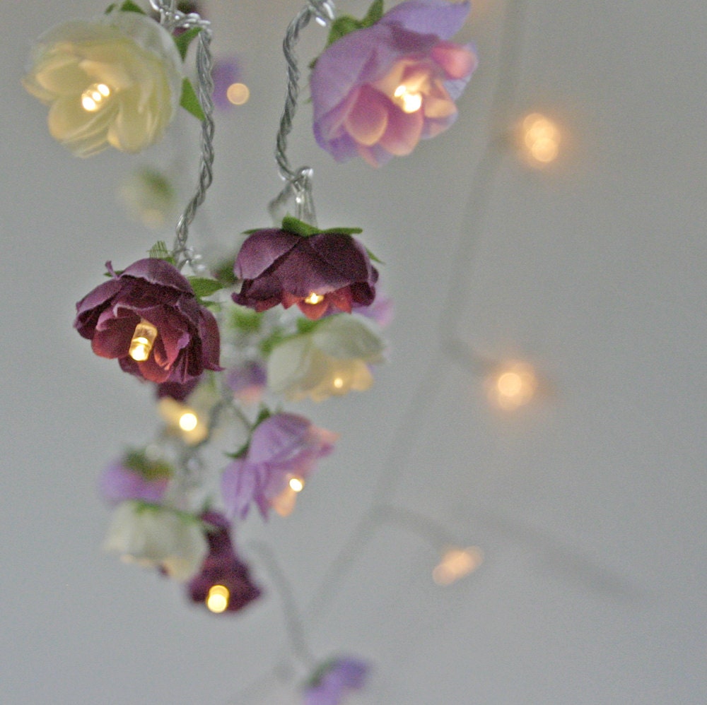 Reserved For Mollymag Rose Fairy Lights In Magenta Lilac And